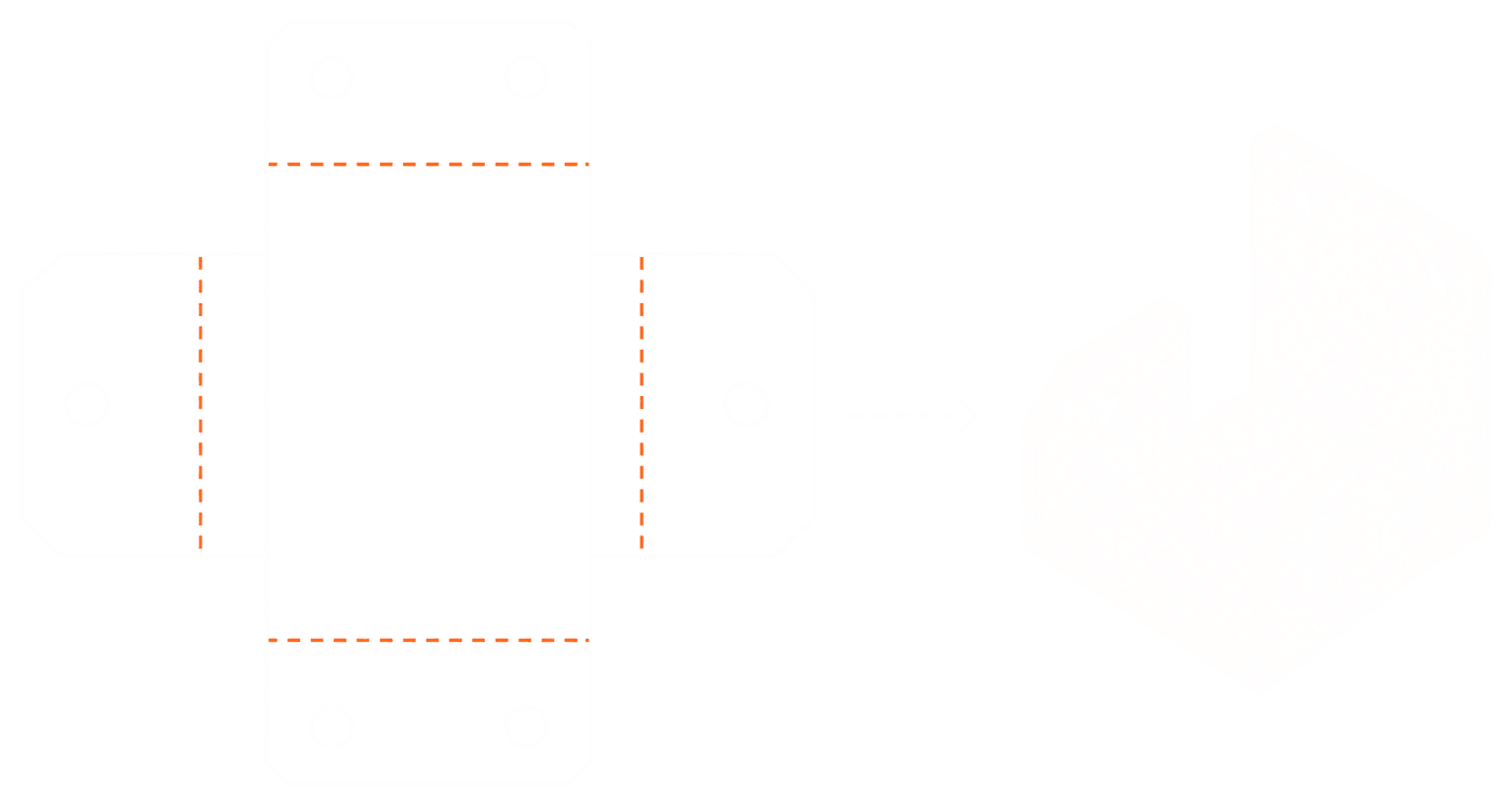 Sheet-metal bracket flat pattern and folded part